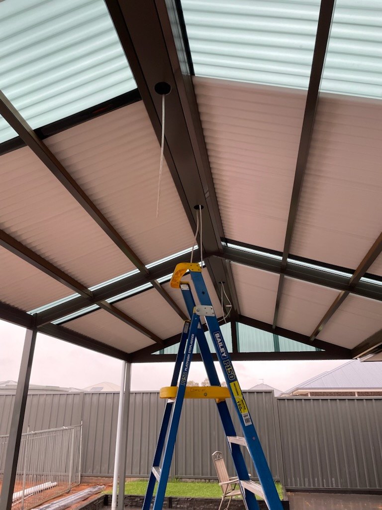 Alfresco lighting rough-in completed by Active Electrical & Maintenance